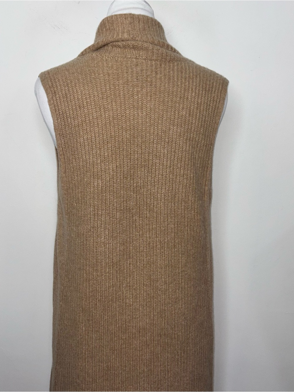 Charter Club Sleeveless Open Front Cashmere Sweater Vest M Camel Brown - Picture 10 of 13